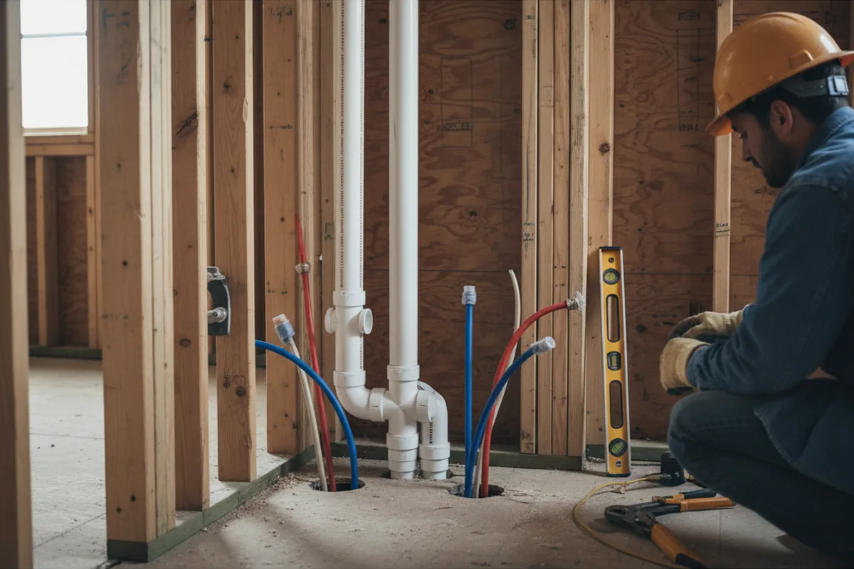 Drain and supply rough-in during Toilet Repair and Installation in Russellville